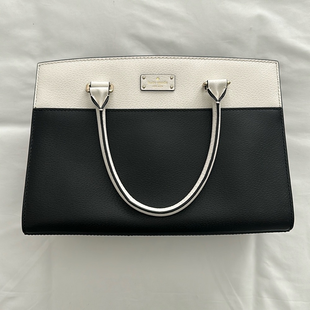 kate spade Black-White Handbag Medium Sized